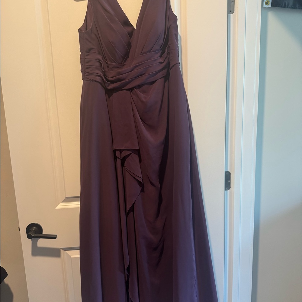 Azazie Plum V-Neck Maxi Dress